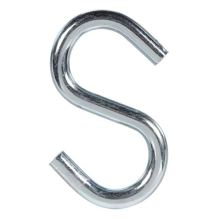 Medium Zinc-Plated Silver Steel 2.75 In. L S-Hook 160 Lb